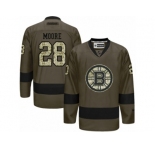 Men's Reebok Boston Bruins #28 Dominic Moore Authentic Green Salute to Service NHL Jersey