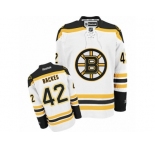 Men's Reebok Boston Bruins #42 David Backes Authentic White Away NHL Jersey