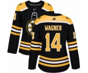 Women Adidas Boston Bruins #14 Chris Wagner Authentic Black Home NHL Jersey