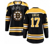 Women's Boston Bruins #17 Milan Lucic Authentic Black Home Fanatics Branded Breakaway 2019 Stanley Cup Final Bound Hockey Jersey