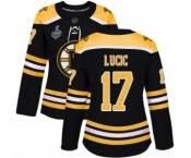 Women's Boston Bruins #17 Milan Lucic Premier Black Home 2019 Stanley Cup Final Bound Hockey Jersey