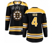 Women's Boston Bruins #4 Bobby Orr Authentic Black Home Fanatics Branded Breakaway 2019 Stanley Cup Final Bound Hockey Jersey