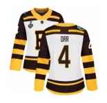 Women's Boston Bruins #4 Bobby Orr Authentic White Winter Classic 2019 Stanley Cup Final Bound Hockey Jersey