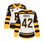 Women's Boston Bruins #42 David Backes Authentic White Winter Classic 2019 Stanley Cup Final Bound Hockey Jersey