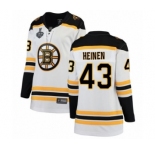 Women's Boston Bruins #43 Danton Heinen Authentic White Away Fanatics Branded Breakaway 2019 Stanley Cup Final Bound Hockey Jersey