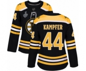 Women's Boston Bruins #44 Steven Kampfer Authentic Black Home 2019 Stanley Cup Final Bound Hockey Jersey