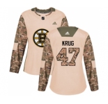Women's Boston Bruins #47 Torey Krug Authentic Camo Veterans Day Practice Hockey Jersey