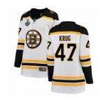 Women's Boston Bruins #47 Torey Krug Authentic White Away Fanatics Branded Breakaway 2019 Stanley Cup Final Bound Hockey Jersey