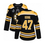 Women's Boston Bruins #47 Torey Krug Premier Black Home 2019 Stanley Cup Final Bound Hockey Jersey