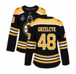 Women's Boston Bruins #48 Matt Grzelcyk Authentic Black Home 2019 Stanley Cup Final Bound Hockey Jersey