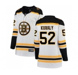 Women's Boston Bruins #52 Sean Kuraly Authentic White Away Fanatics Branded Breakaway Hockey Jersey