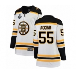 Women's Boston Bruins #55 Noel Acciari Authentic White Away Fanatics Branded Breakaway 2019 Stanley Cup Final Bound Hockey Jersey