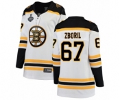 Women's Boston Bruins #67 Jakub Zboril Authentic White Away Fanatics Branded Breakaway 2019 Stanley Cup Final Bound Hockey Jersey