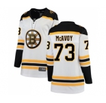 Women's Boston Bruins #73 Charlie McAvoy Authentic White Away Fanatics Branded Breakaway Hockey Jersey
