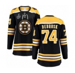 Women's Boston Bruins #74 Jake DeBrusk Authentic Black Home Fanatics Branded Breakaway 2019 Stanley Cup Final Bound Hockey Jersey