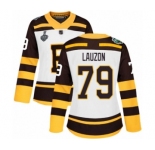 Women's Boston Bruins #79 Jeremy Lauzon Authentic White Winter Classic 2019 Stanley Cup Final Bound Hockey Jersey