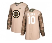 Youth Adidas Boston Bruins #10 Anders Bjork Camo Authentic 2017 Veterans Day Stitched NHL Jersey
