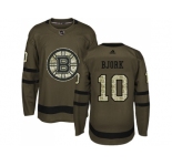 Youth Adidas Boston Bruins #10 Anders Bjork Green Salute to Service Stitched NHL Jersey
