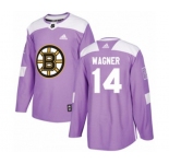 Youth Adidas Boston Bruins #14 Chris Wagner Authentic Purple Fights Cancer Practice NHL Jersey