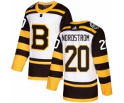 Youth Adidas Boston Bruins #20 Joakim Nordstrom Authentic White 2019 Winter Classic NHL Jersey