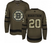 Youth Adidas Boston Bruins #20 Joakim Nordstrom Premier Green Salute to Service NHL Jersey