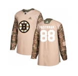 Youth Adidas Boston Bruins #88 David Pastrnak Camo Authentic 2017 Veterans Day Stitched NHL Jersey