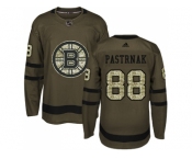 Youth Adidas Boston Bruins #88 David Pastrnak Green Salute to Service Stitched NHL Jersey
