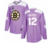 Youth Boston Bruins #12 Adam Oates Authentic Purple Fights Cancer Practice 2019 Stanley Cup Final Bound Hockey Jersey