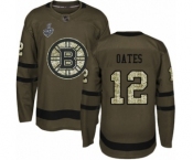 Youth Boston Bruins #12 Adam Oates Premier Green Salute to Service 2019 Stanley Cup Final Bound Hockey Jersey