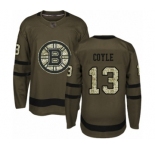 Youth Boston Bruins #13 Charlie Coyle Premier Green Salute to Service Hockey Jersey