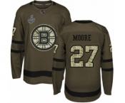 Youth Boston Bruins #27 John Moore Authentic Green Salute to Service 2019 Stanley Cup Final Bound Hockey Jersey