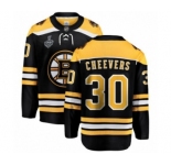 Youth Boston Bruins #30 Gerry Cheevers Authentic Black Home Fanatics Branded Breakaway 2019 Stanley Cup Final Bound Hockey Jersey