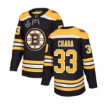 Youth Boston Bruins #33 Zdeno Chara Authentic Black Home 2019 Stanley Cup Final Bound Hockey Jersey