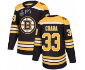 Youth Boston Bruins #33 Zdeno Chara Premier Black Home 2019 Stanley Cup Final Bound Hockey Jersey