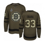 Youth Boston Bruins #33 Zdeno Chara Premier Green Salute to Service 2019 Stanley Cup Final Bound Hockey Jersey