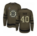 Youth Boston Bruins #40 Tuukka Rask Authentic Green Salute to Service 2019 Stanley Cup Final Bound Hockey Jersey