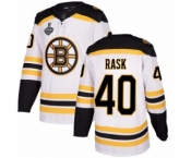 Youth Boston Bruins #40 Tuukka Rask Authentic White Away 2019 Stanley Cup Final Bound Hockey Jersey
