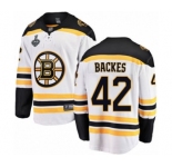 Youth Boston Bruins #42 David Backes Authentic White Away Fanatics Branded Breakaway 2019 Stanley Cup Final Bound Hockey Jersey