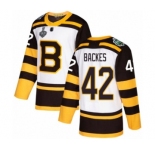 Youth Boston Bruins #42 David Backes Authentic White Winter Classic 2019 Stanley Cup Final Bound Hockey Jersey