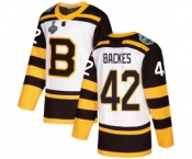 Youth Boston Bruins #42 David Backes Authentic White Winter Classic 2019 Stanley Cup Final Bound Hockey Jersey