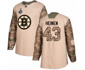 Youth Boston Bruins #43 Danton Heinen Authentic Camo Veterans Day Practice 2019 Stanley Cup Final Bound Hockey Jersey