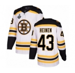 Youth Boston Bruins #43 Danton Heinen Authentic White Away 2019 Stanley Cup Final Bound Hockey Jersey