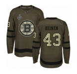 Youth Boston Bruins #43 Danton Heinen Premier Green Salute to Service 2019 Stanley Cup Final Bound Hockey Jersey