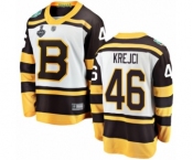 Youth Boston Bruins #46 David Krejci White Winter Classic Fanatics Branded Breakaway 2019 Stanley Cup Final Bound Hockey Jersey