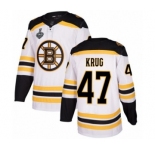 Youth Boston Bruins #47 Torey Krug Authentic White Away 2019 Stanley Cup Final Bound Hockey Jersey