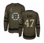 Youth Boston Bruins #47 Torey Krug Premier Green Salute to Service 2019 Stanley Cup Final Bound Hockey Jersey