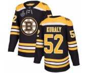 Youth Boston Bruins #52 Sean Kuraly Authentic Black Home 2019 Stanley Cup Final Bound Hockey Jersey