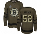 Youth Boston Bruins #52 Sean Kuraly Authentic Green Salute to Service 2019 Stanley Cup Final Bound Hockey Jersey