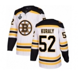 Youth Boston Bruins #52 Sean Kuraly Authentic White Away 2019 Stanley Cup Final Bound Hockey Jersey