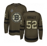 Youth Boston Bruins #52 Sean Kuraly Premier Green Salute to Service 2019 Stanley Cup Final Bound Hockey Jersey